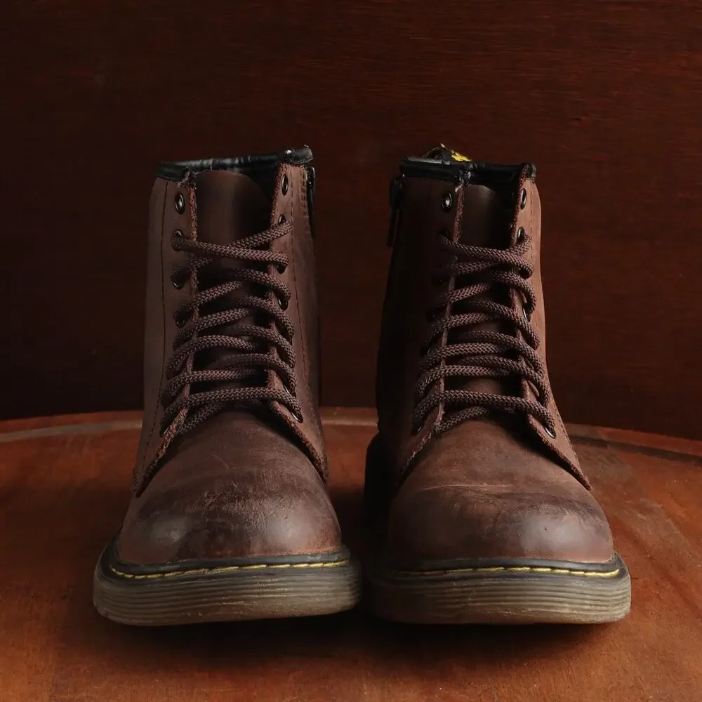 Dr. Martens Boots Toddler Size 13 Brown Delaney Leather Combat Ankle Outdoor Zip